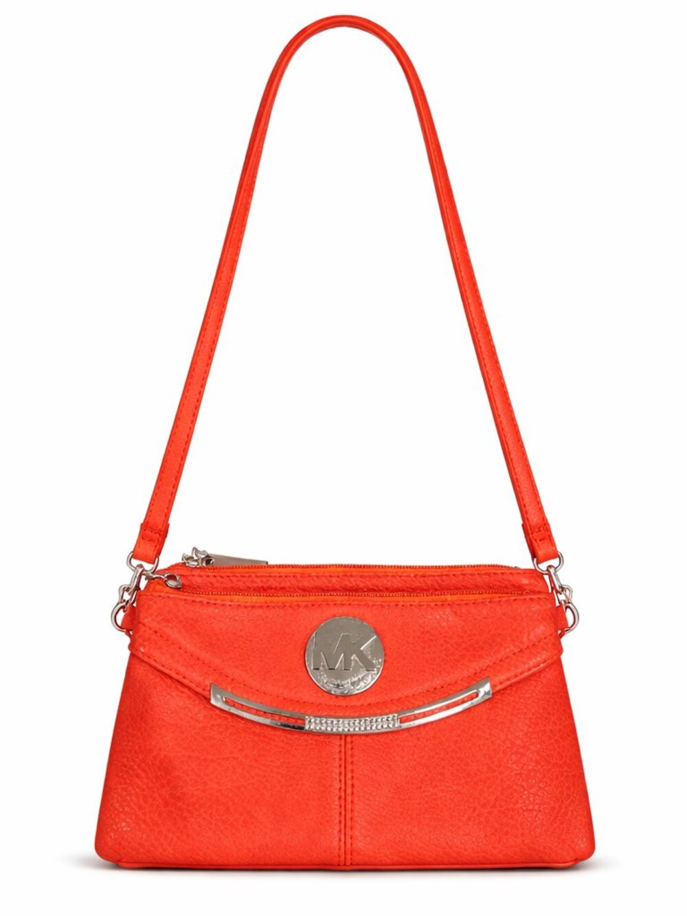 Michael Kors Vibrant Orange Crossbody, Clutch Handle, Three Pockets